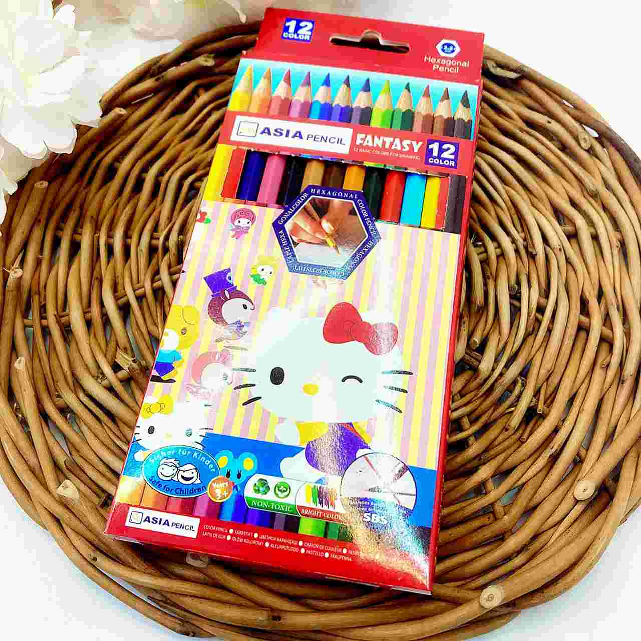 مداد 12 رنگ مقوایی آسیا آل کالا