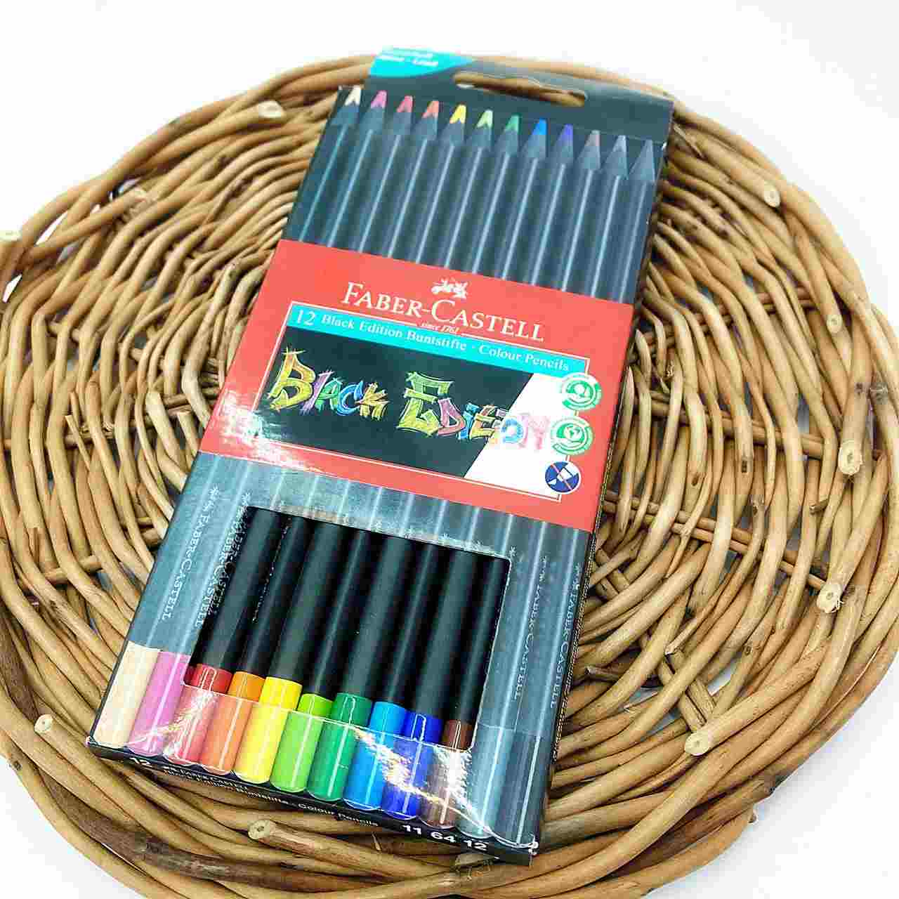 مداد 12 رنگ مقوایی ذغالی فابر-کاستل