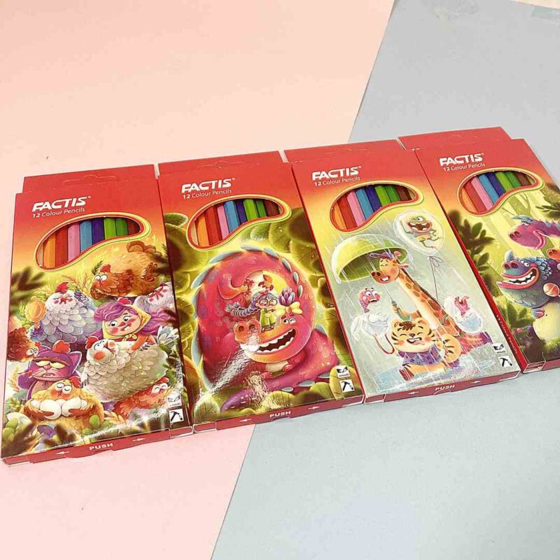 مداد 12 رنگ مقوایی فکتیس
