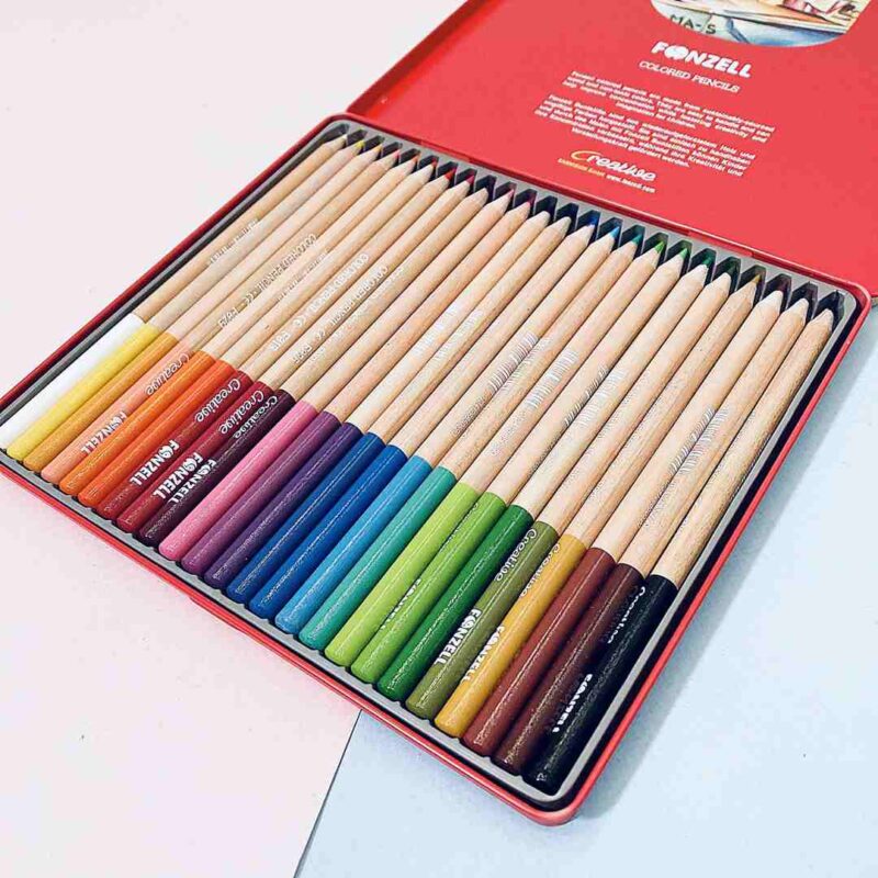 مداد 24 رنگ تخت فلزی فونزل 5055